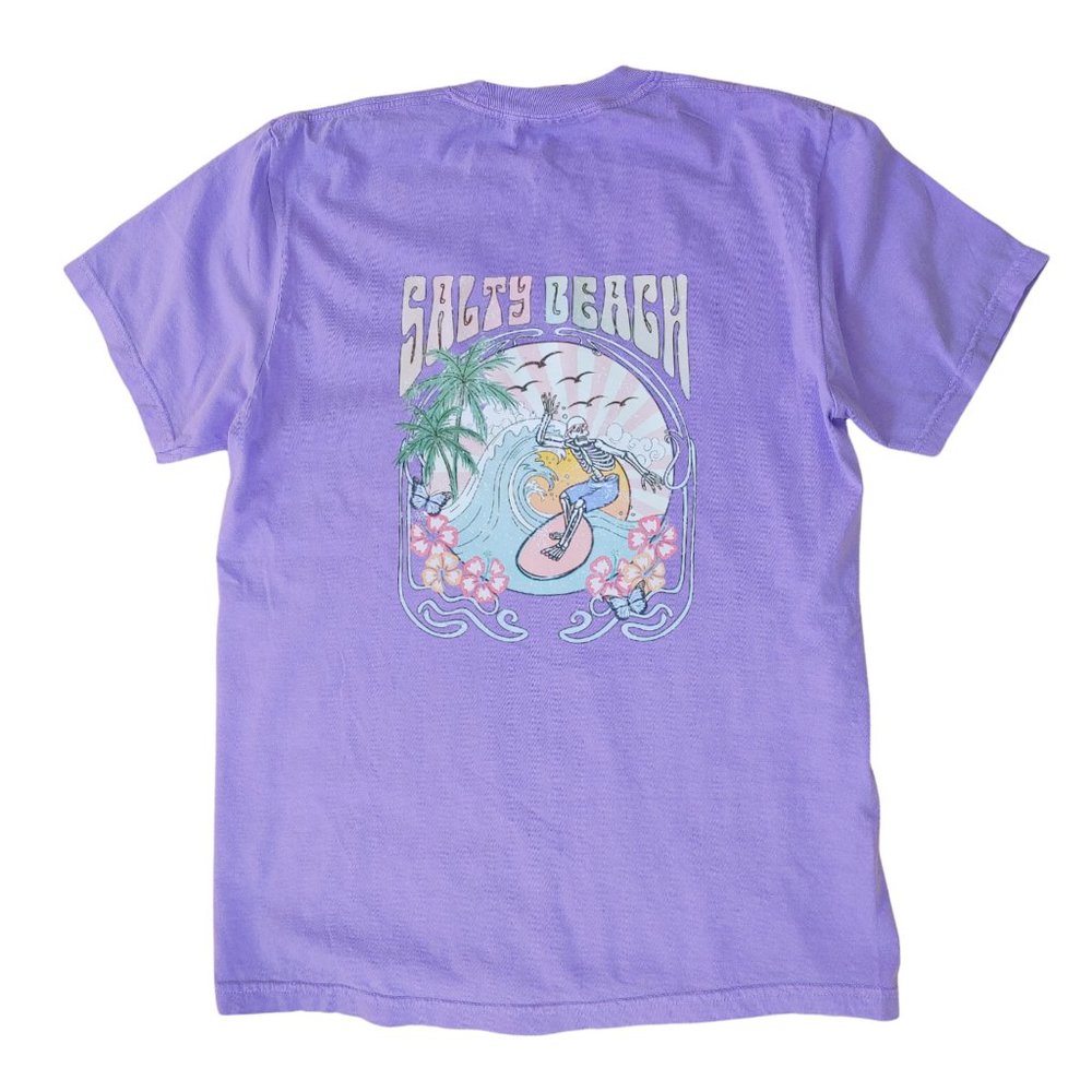 Violet Salty Beach Surf T-Shirt